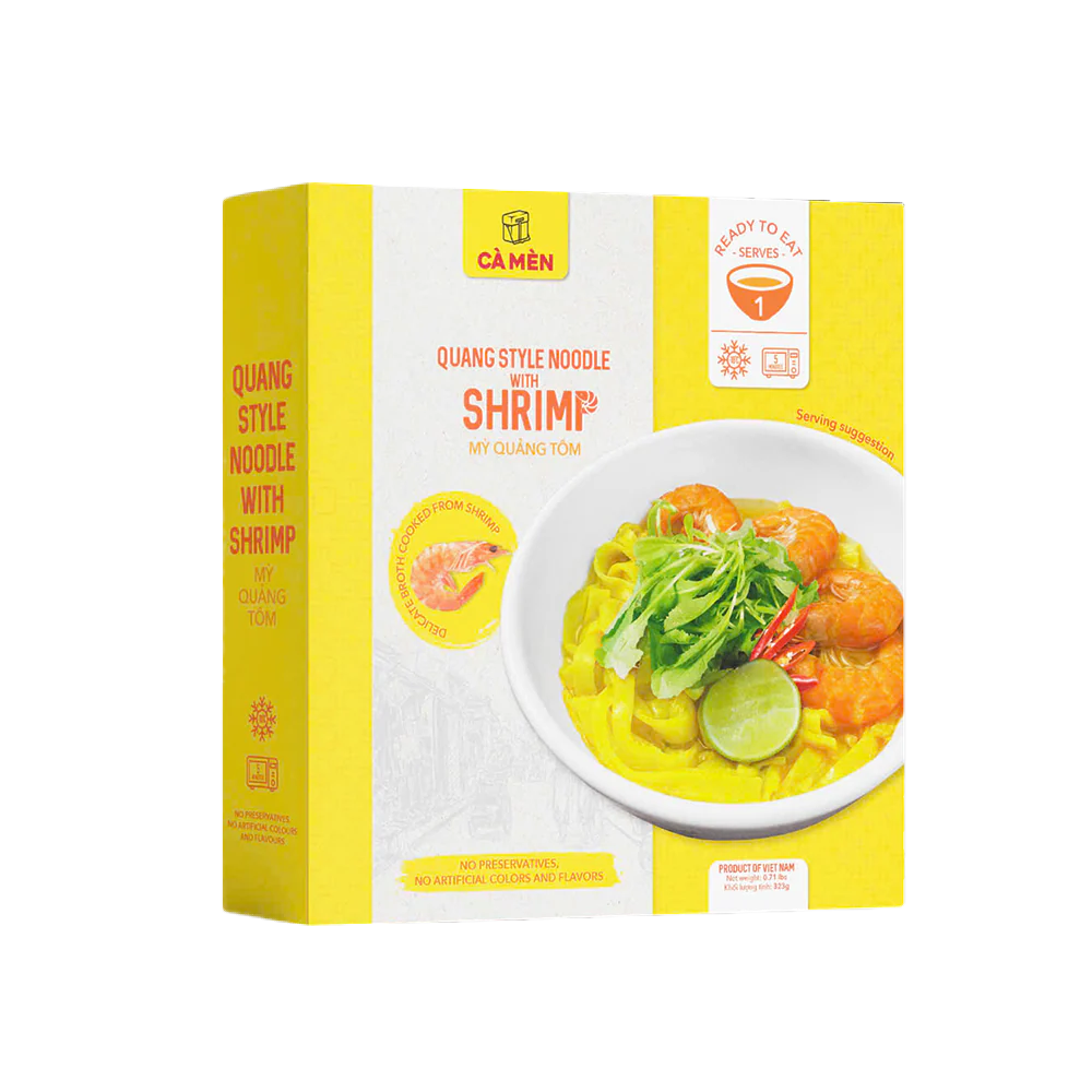 CA MEN Quang Style Noodle With Shrimp 323g (Frozen)