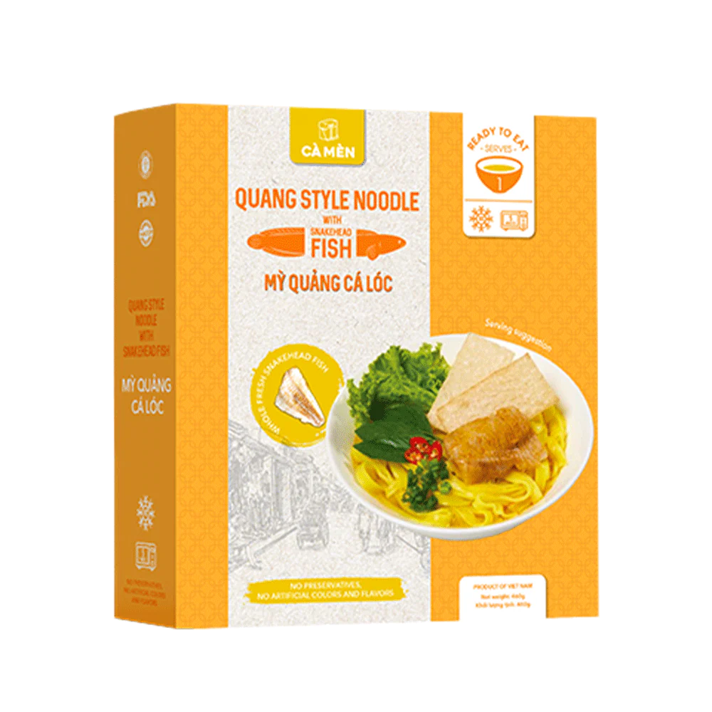 CA MEN Quang Style Noodle With Snakehead Fish 460G (Frozen)