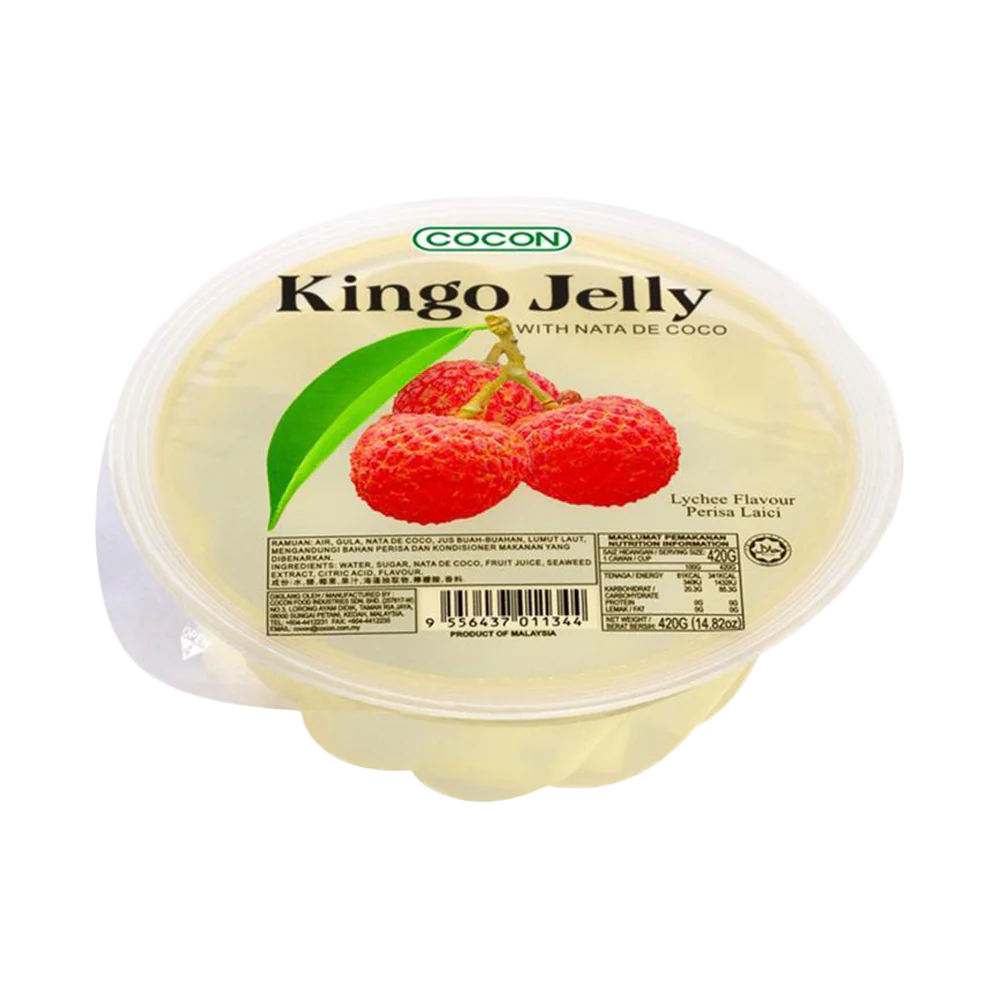 COCON Kingo Jelly Lychee With Nata De Coco 420g (Case 12)