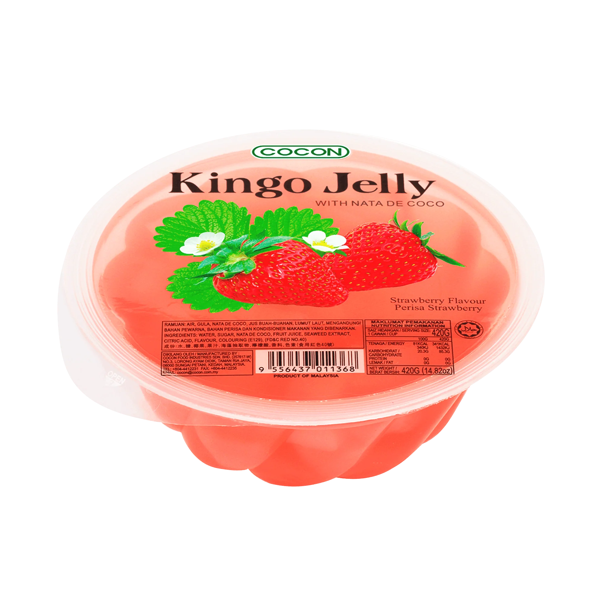 COCON Kingo Jelly Strawberry With Nata Decoco 420g (Case 12)