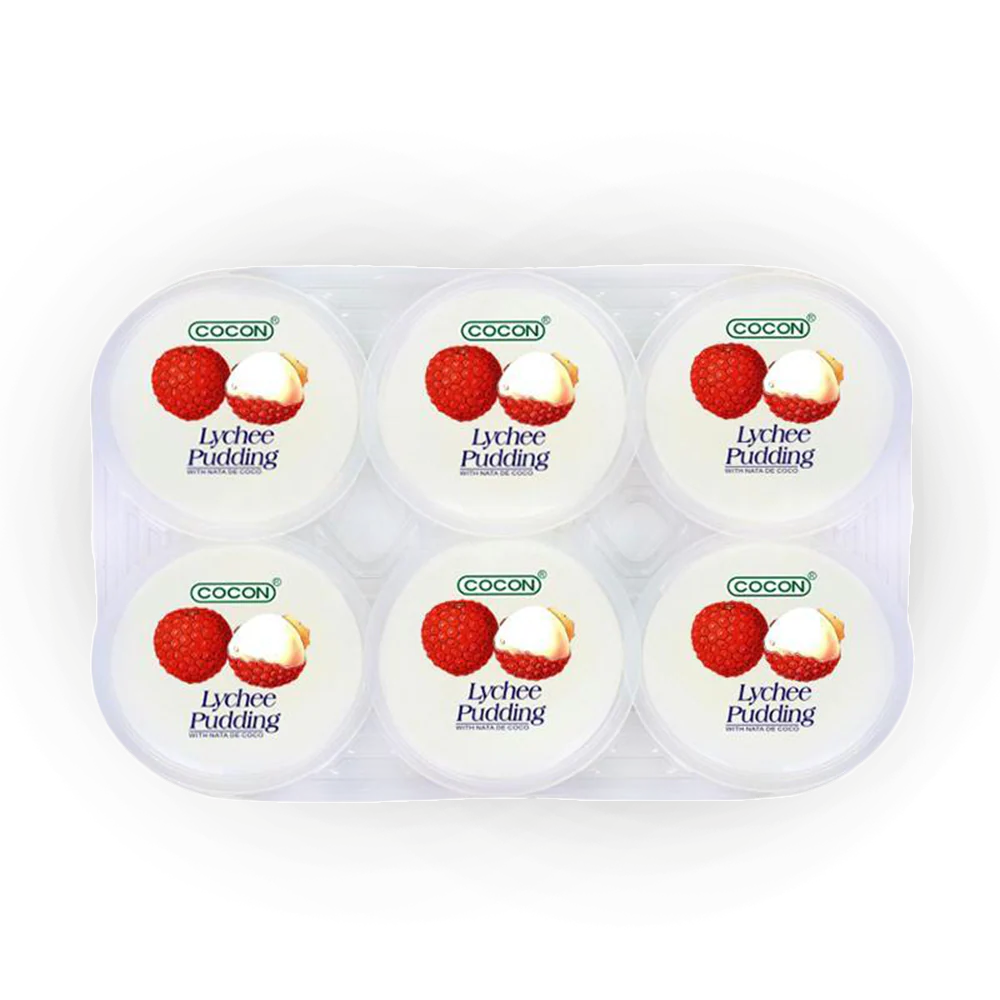COCON Nata de Coco Pudding - Lychee 6pcs x 80g