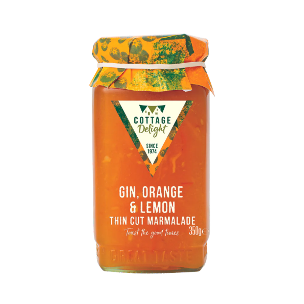 COTTAGE DELIGHT Gin, Orange & Lemon Thin Cut Marmalade 350g