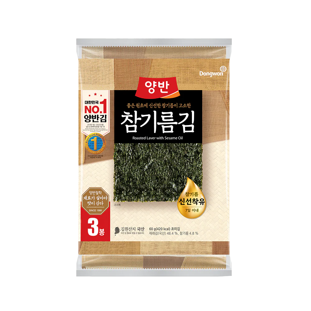 DONGWON Seasoned Laver with Sesame Oil (3 packs) 60g