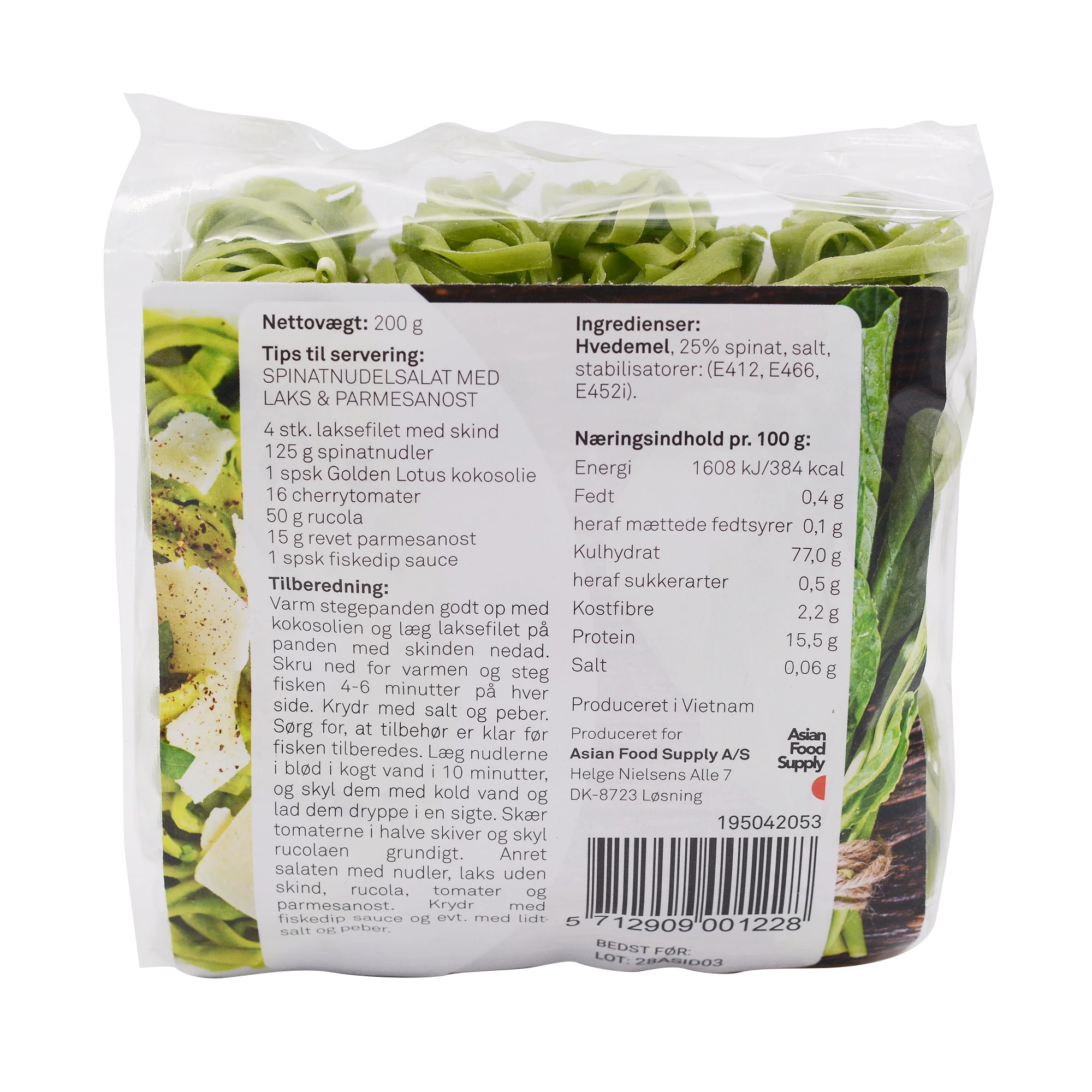Golden Lotus Nudler, T?¸rrede Spinatnudler (Spinach Noodles) 200g - Image 2