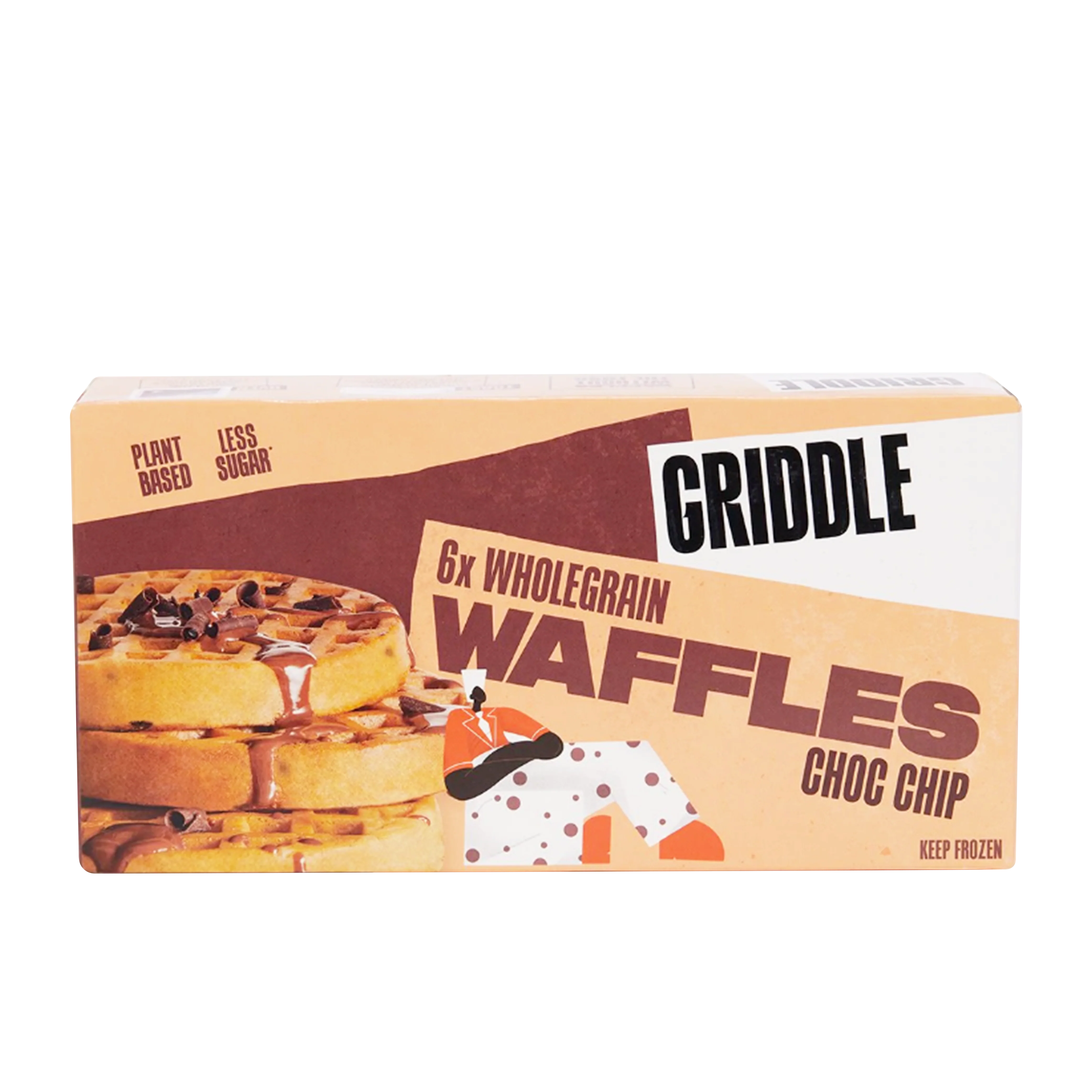 GRIDDLE Choc-Chip Wholegrain Waffles 192g (Frozen)