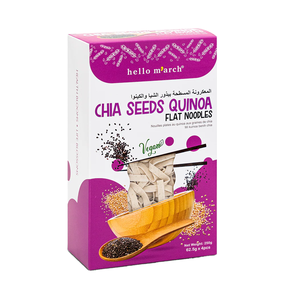 HELLO M'ARCH Chia Seeds Quinoa Flat Noodles 250g - Image 2