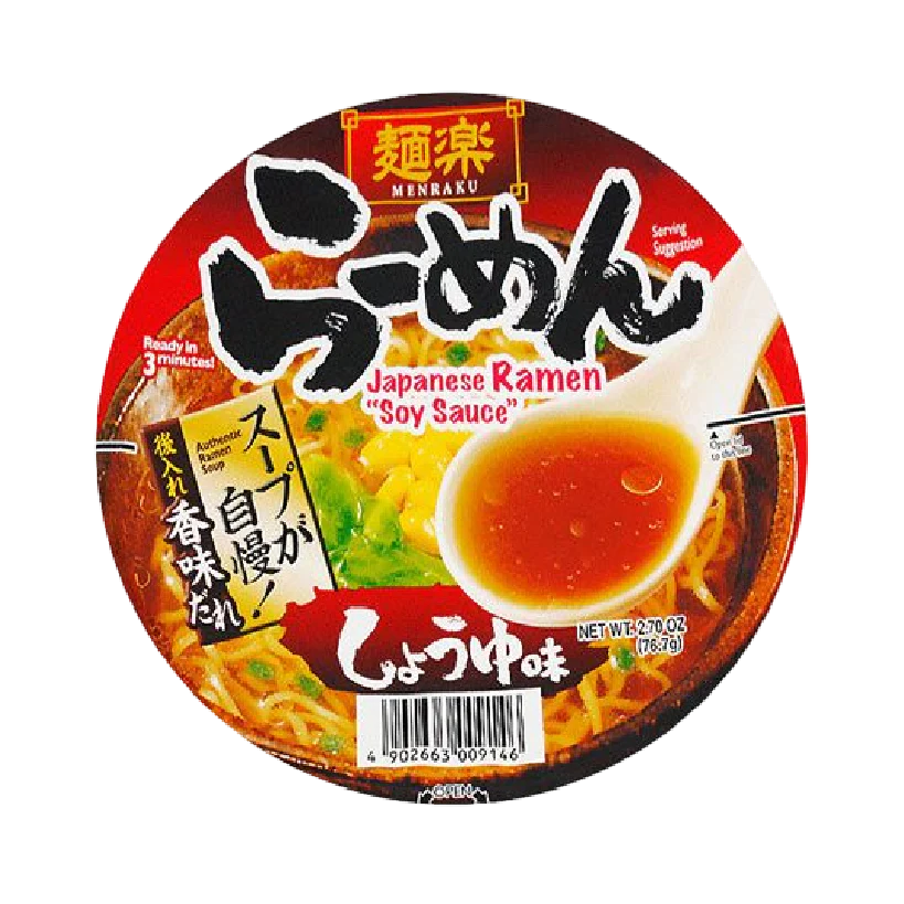 HIKARI MENRAKU Cup Ramen Shoyu Taste 76.7g