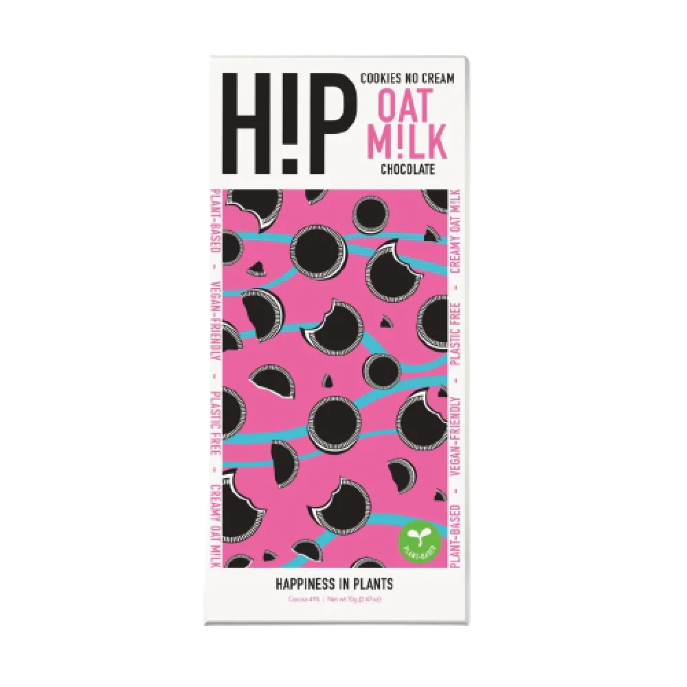 HIP Cookies No Cream Oat Milk Chocolate Bar 70g