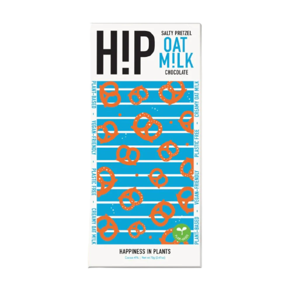HIP Salty Pretzels Oat Milk Chocolate Bar 70g