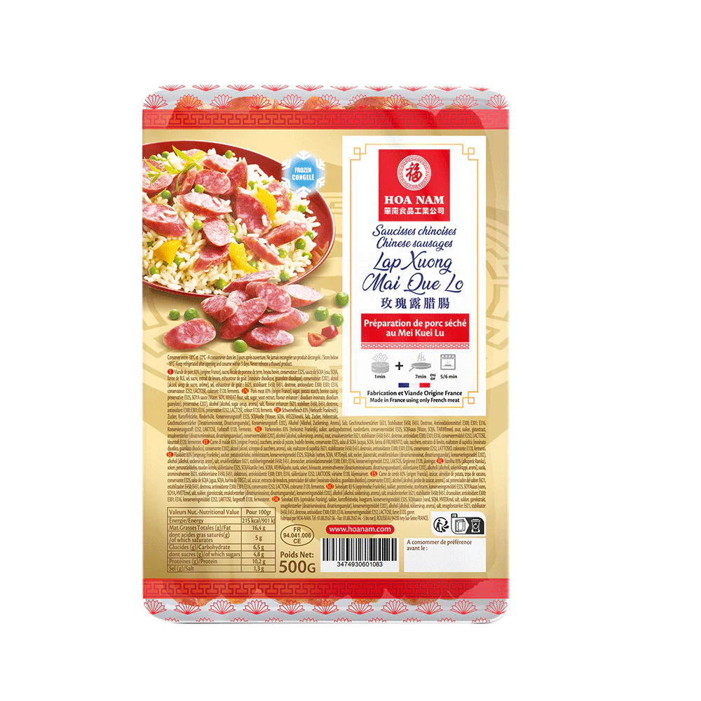 HOA NAM Chinese Sausages Mai Que Lo 500g (Frozen)