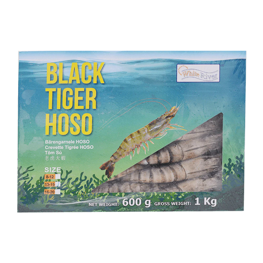 Black Tiger Prawn HOSO 13/15 600g (1kg GW) (Frozen)