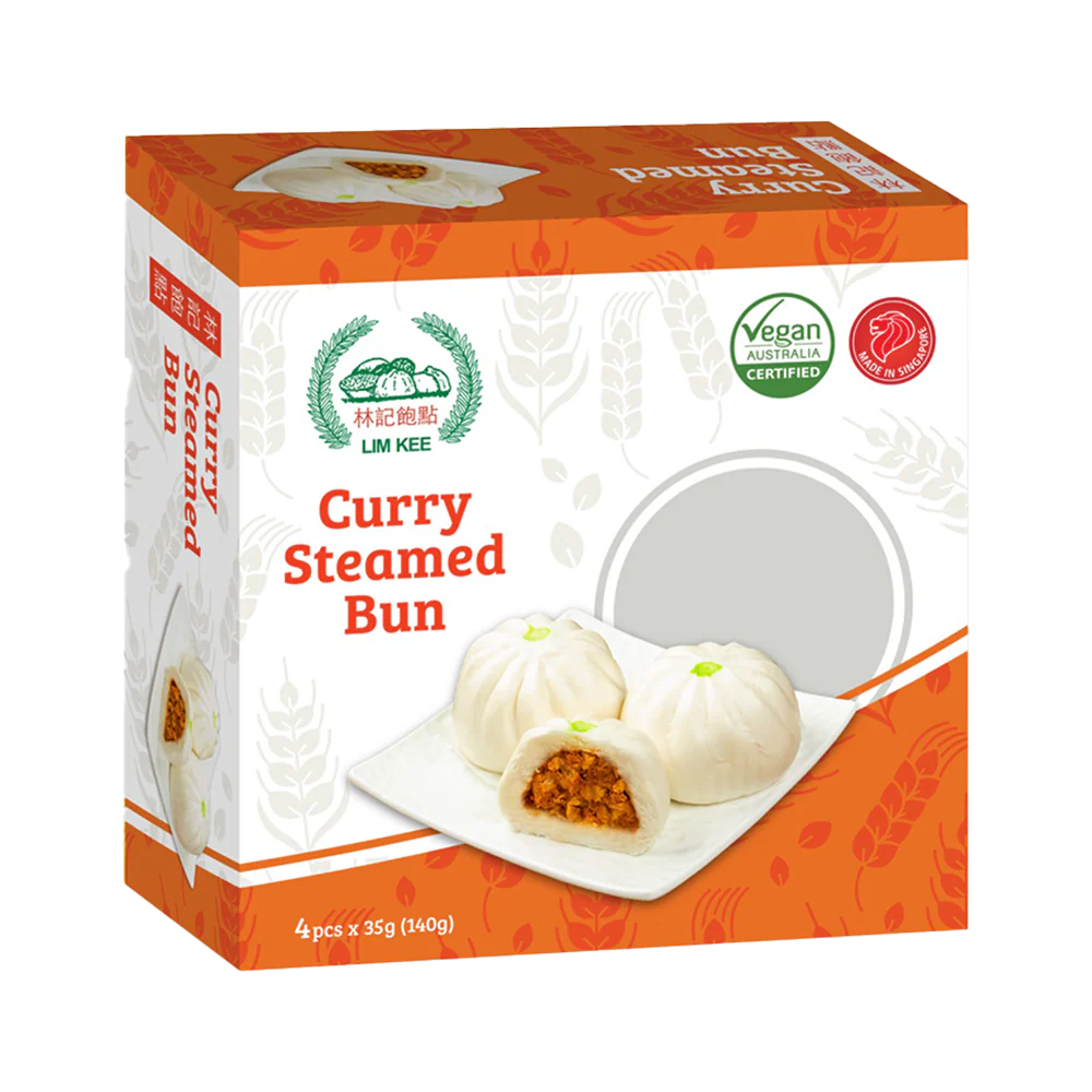 LIM KEE Veg Curry Steamed Buns (4pcs) 140g (Frozen)