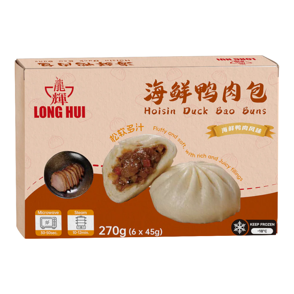 LONG HUI Hoisin Duck Bao Buns 270g (Frozen)