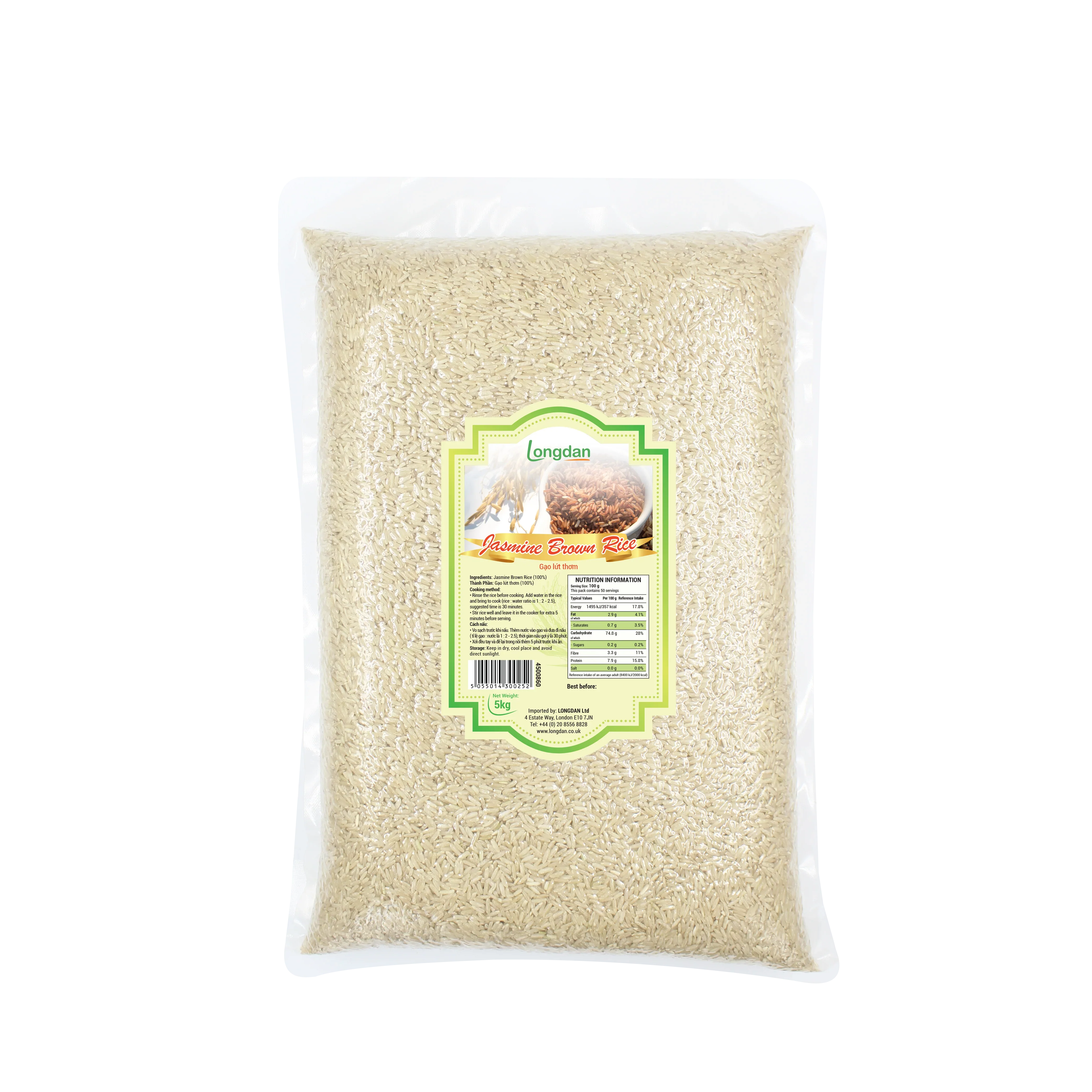 Longdan Jasmine Brown Rice 5kg (Case 2)