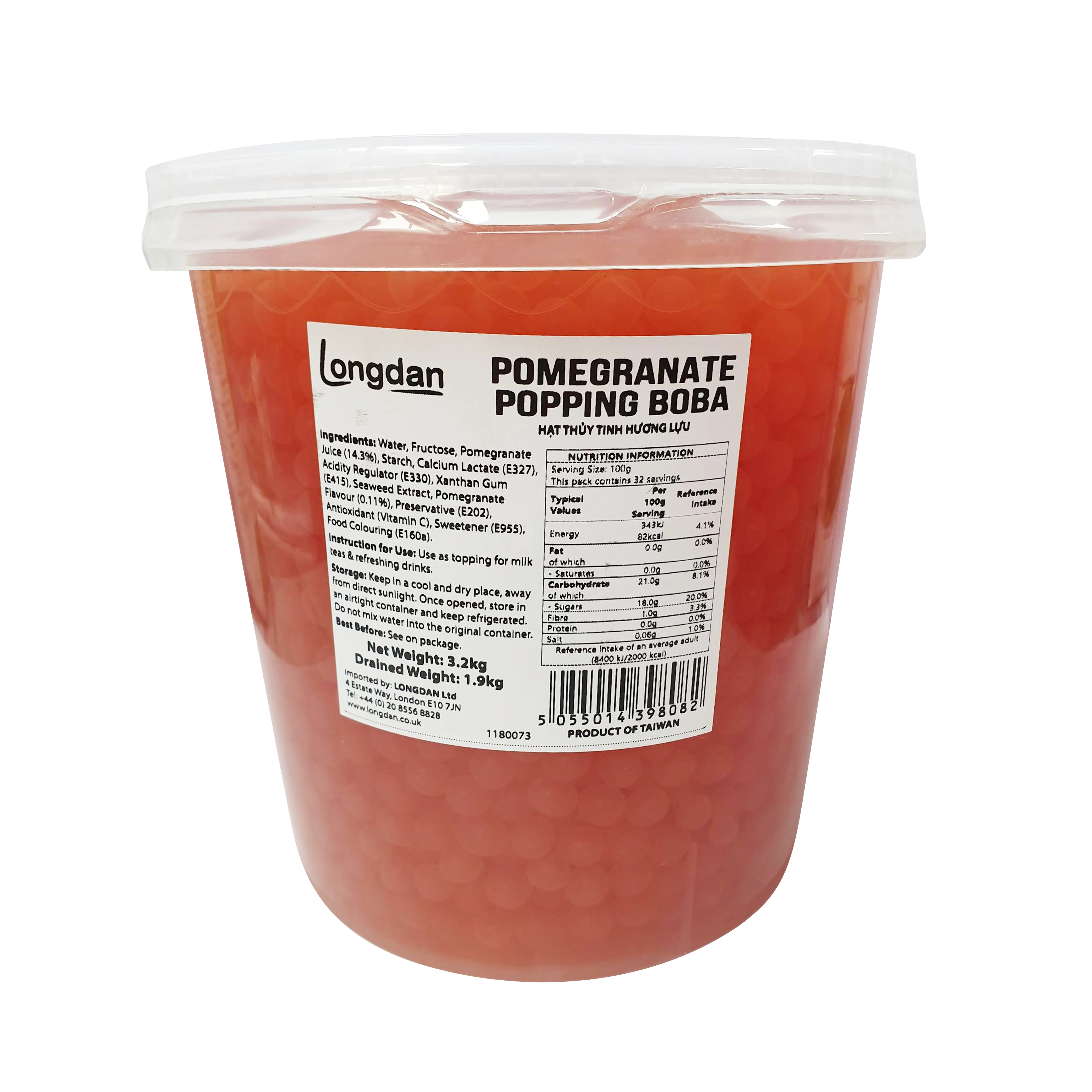 Longdan Pomegranate Popping Boba 3.2kg (Case 4)