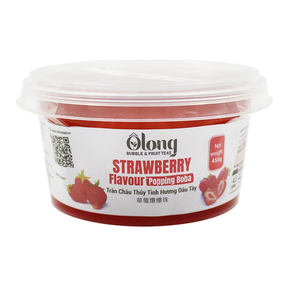 Olong Strawberry Popping Boba 450g