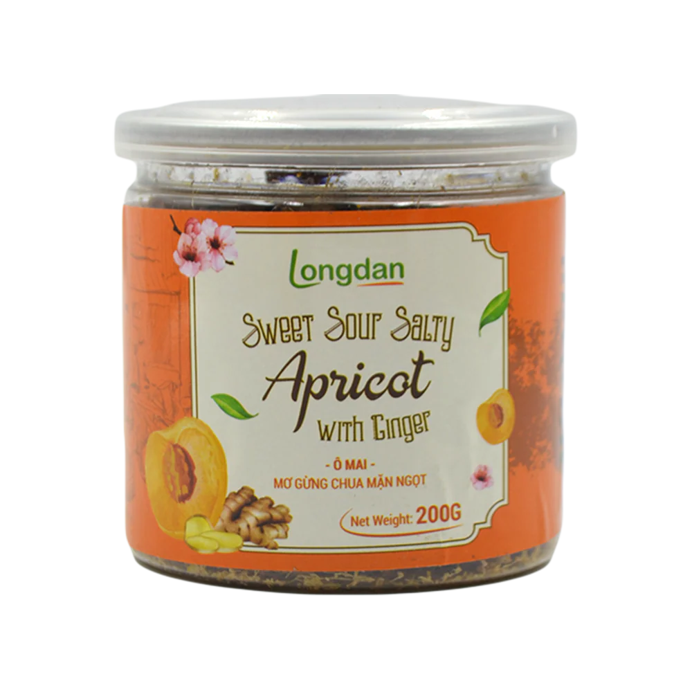 Longdan Sweet Sour Salty Apricot With Ginger 200g (Case 24)
