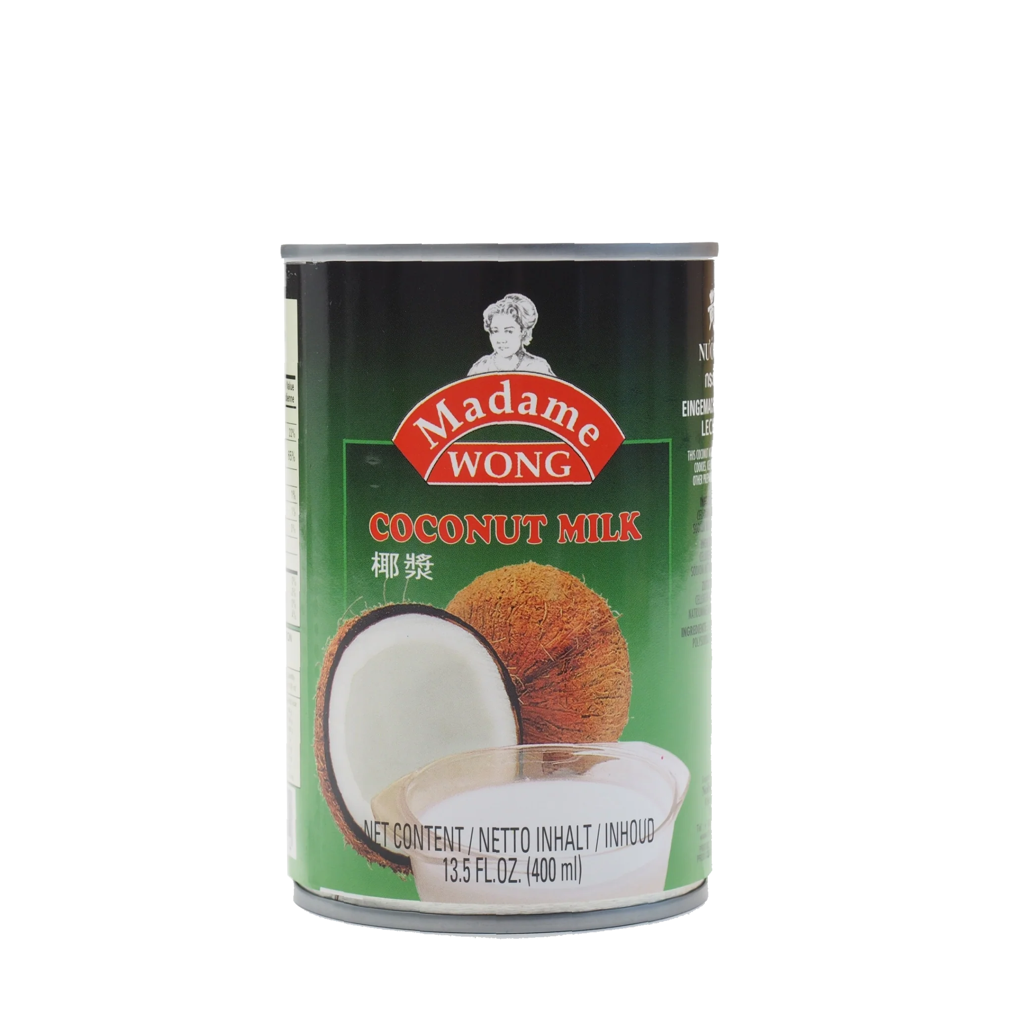 MADAME WONG Canned Coconut Milk 18% for Dessert 400ml