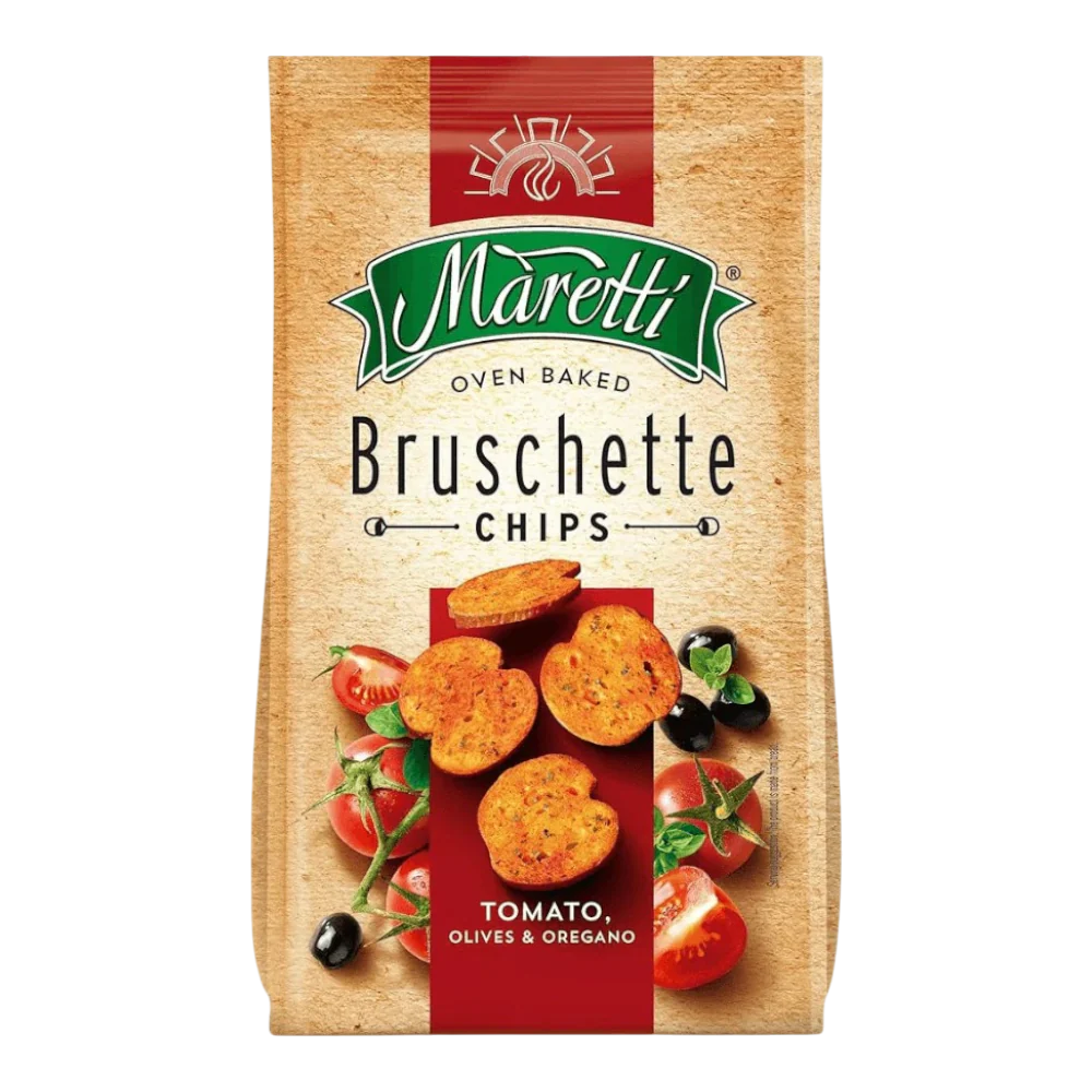 MARETTI Bruschette Chips (Italian Style) - Tomato, Olives & Oregano 70g (Case 15)