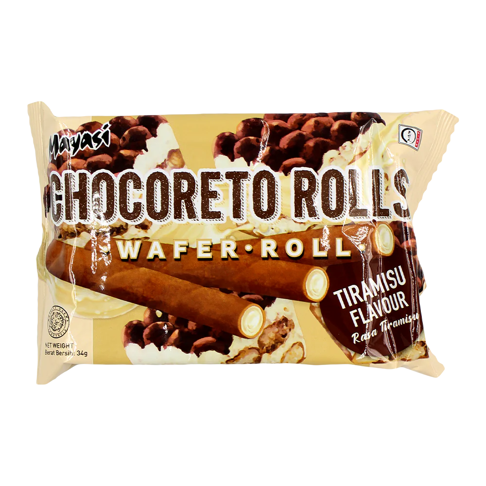 Mayasi Chocoreto Wafer Roll Tiramisu Flv 34g (Case 40)