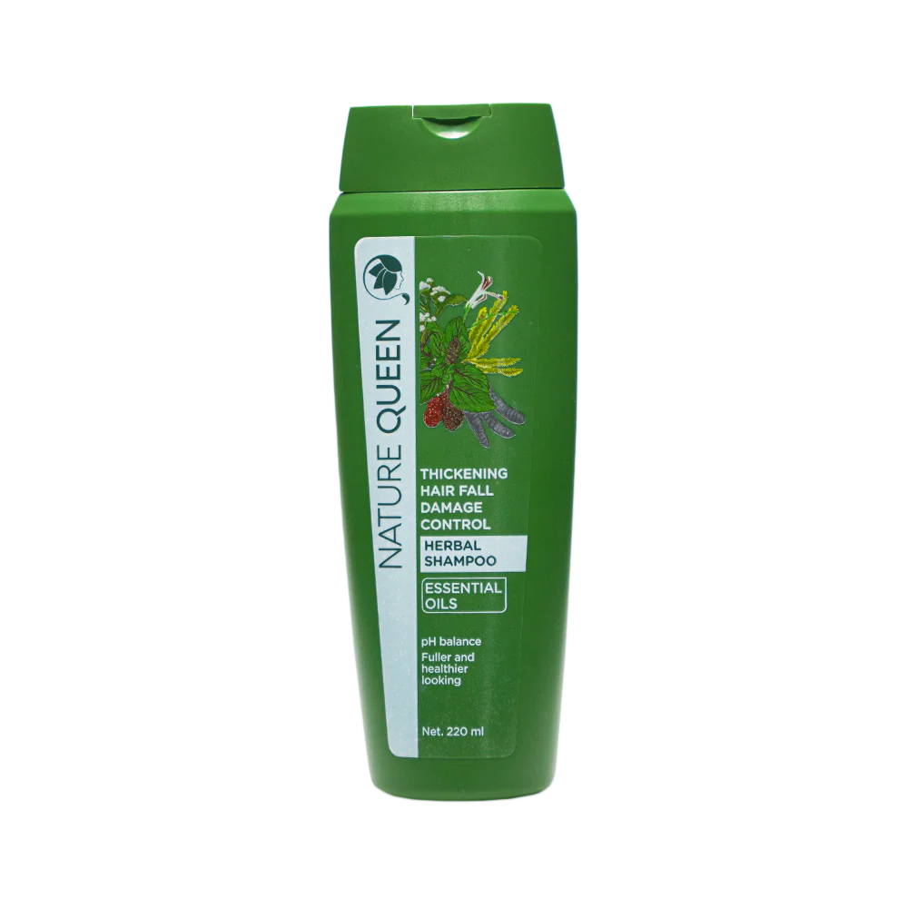 Nature Queen Thickening Hair fall Damage control Herbal Shampoo ESSENTIAL OIL 220ml
