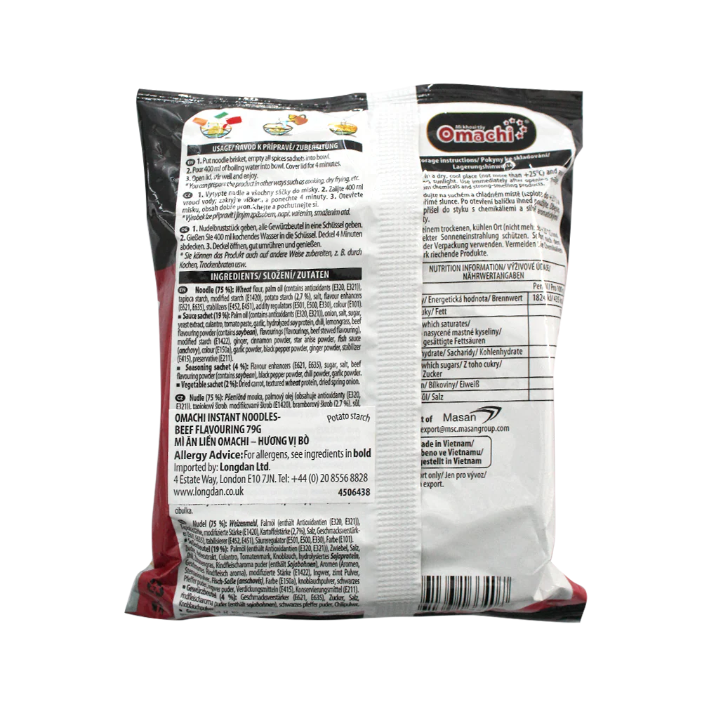 OMACHI Instant Noodles With Potato Starch _ Beef Flavouring 79g - Image 2