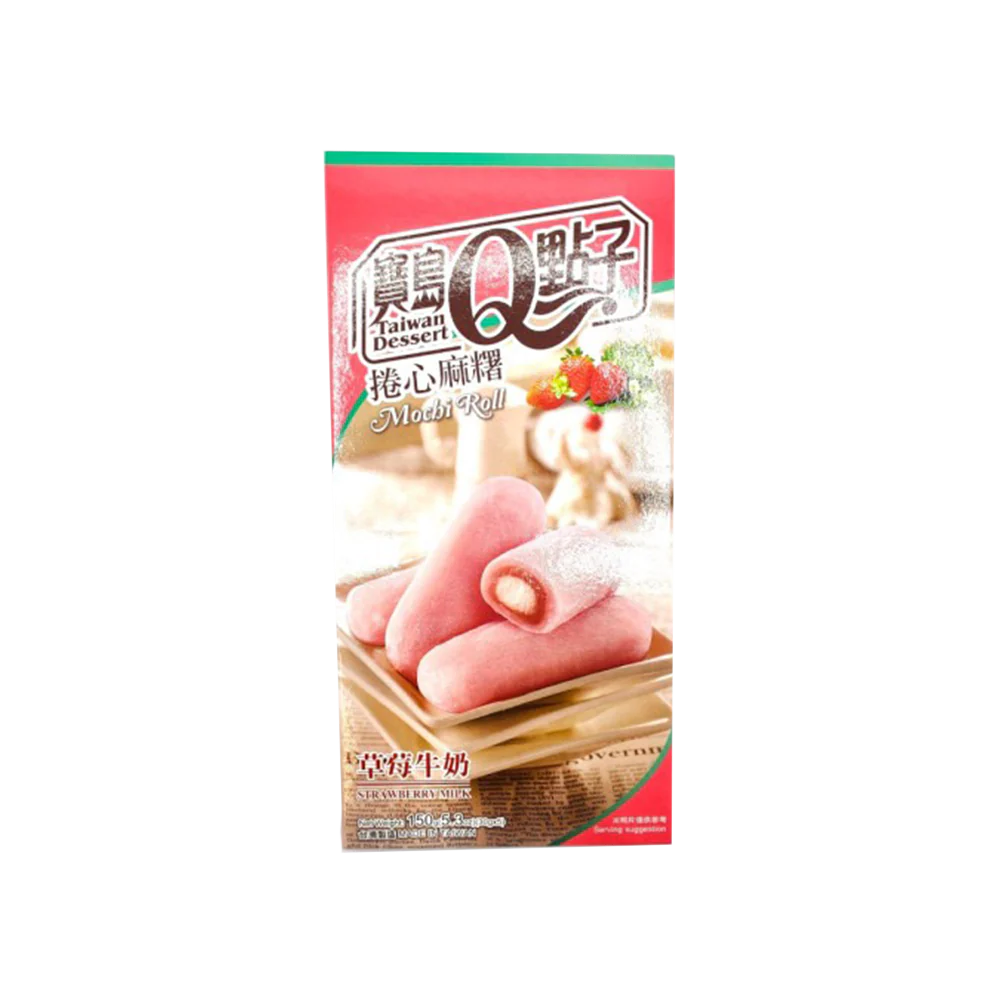 Q MOCHI Milk Roll Strawberry Flavour 150g (Case 24)