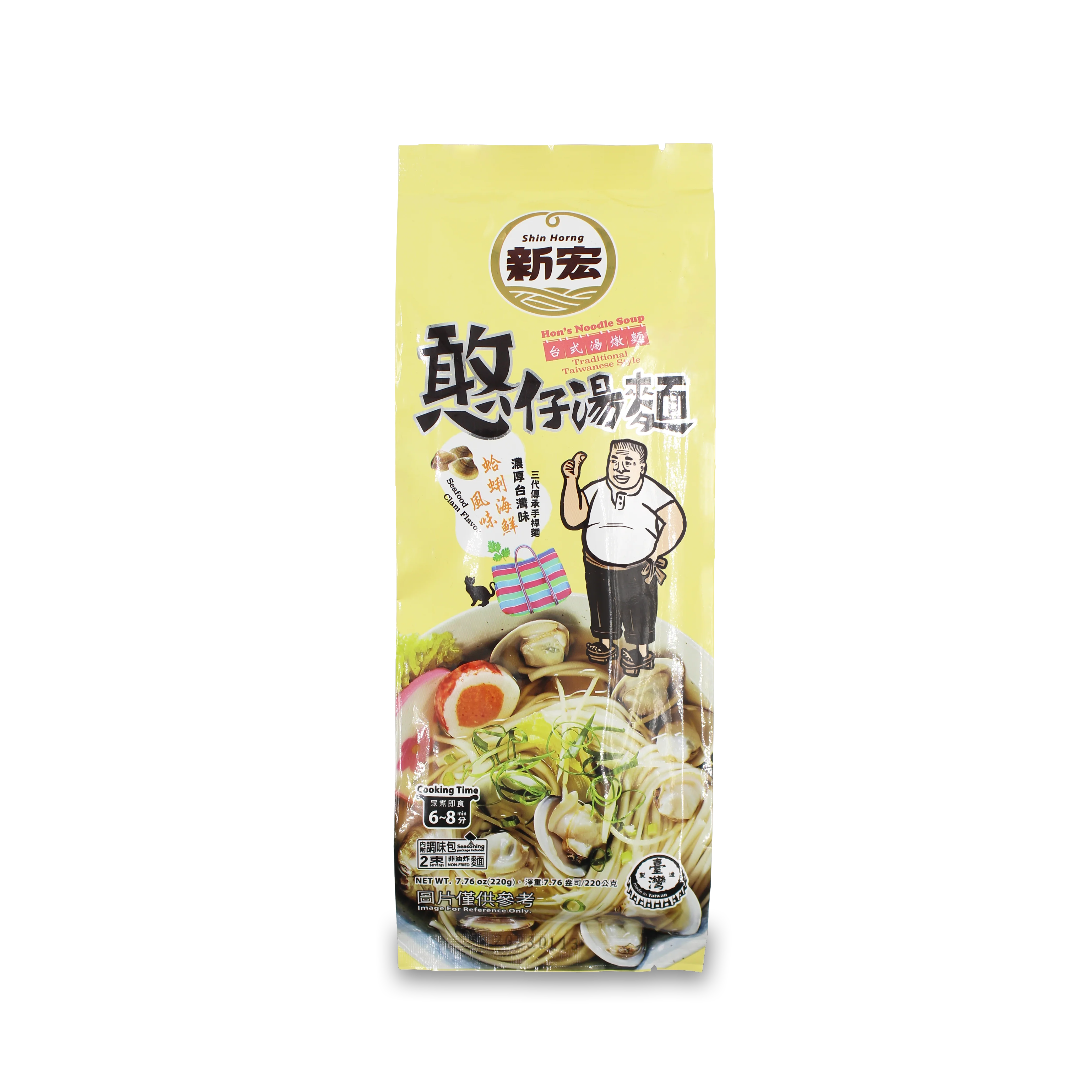 SH Hon's Noodle Soup: Seafood Clam Flavor 220g (Case 12)