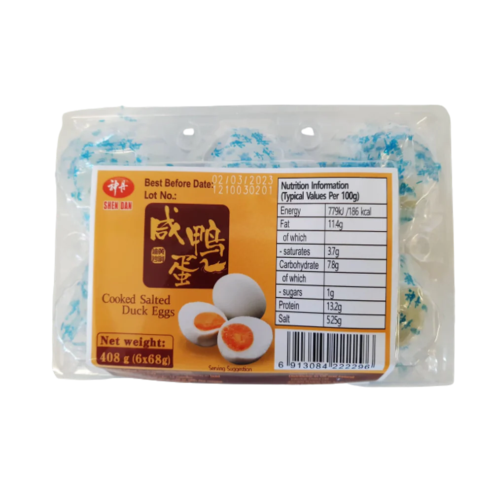 SHEN DAN Cooked Salted Duck Eggs (6pcs) 408g