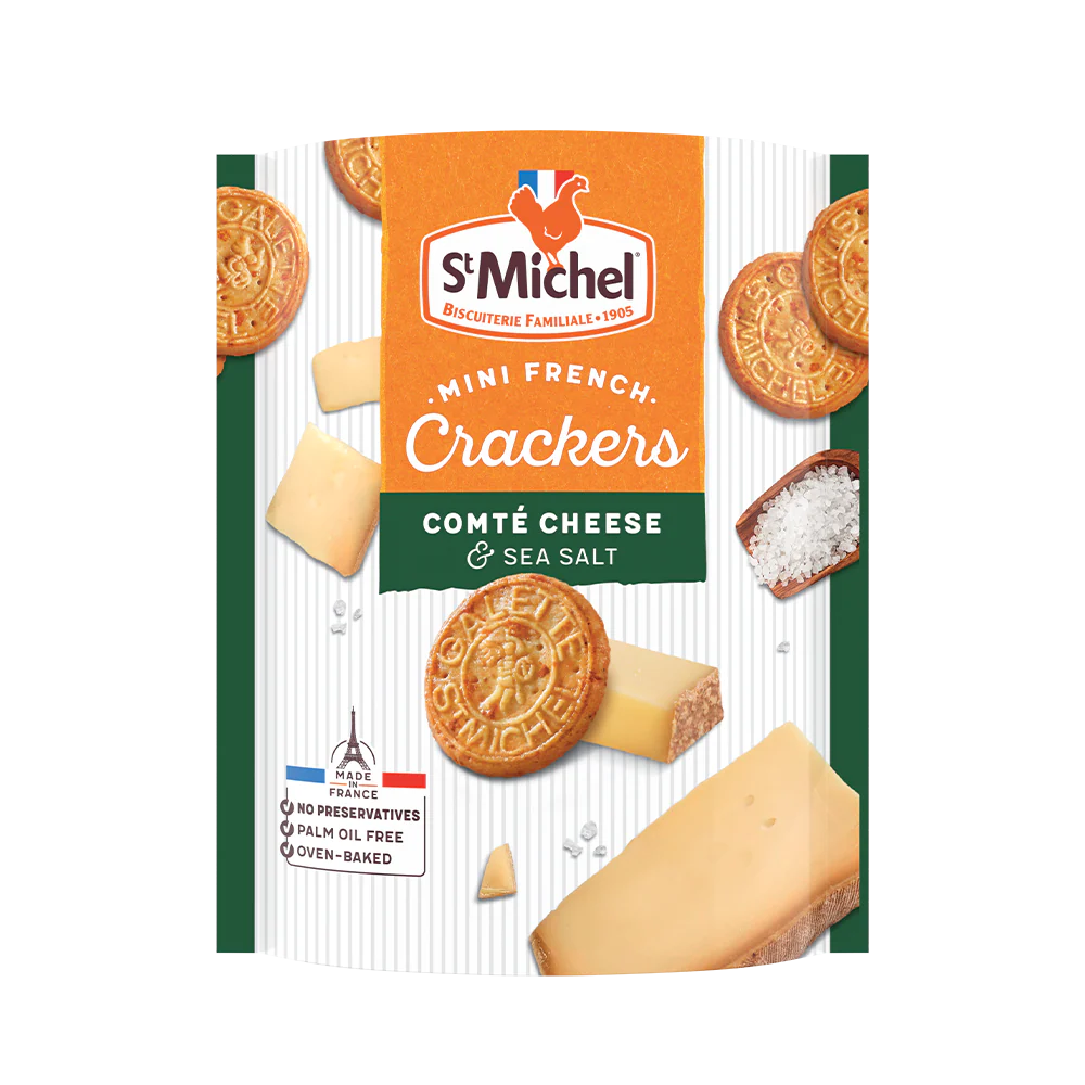 ST MICHEL Mini French Crackers Comte Cheese and Sea Salt 100g