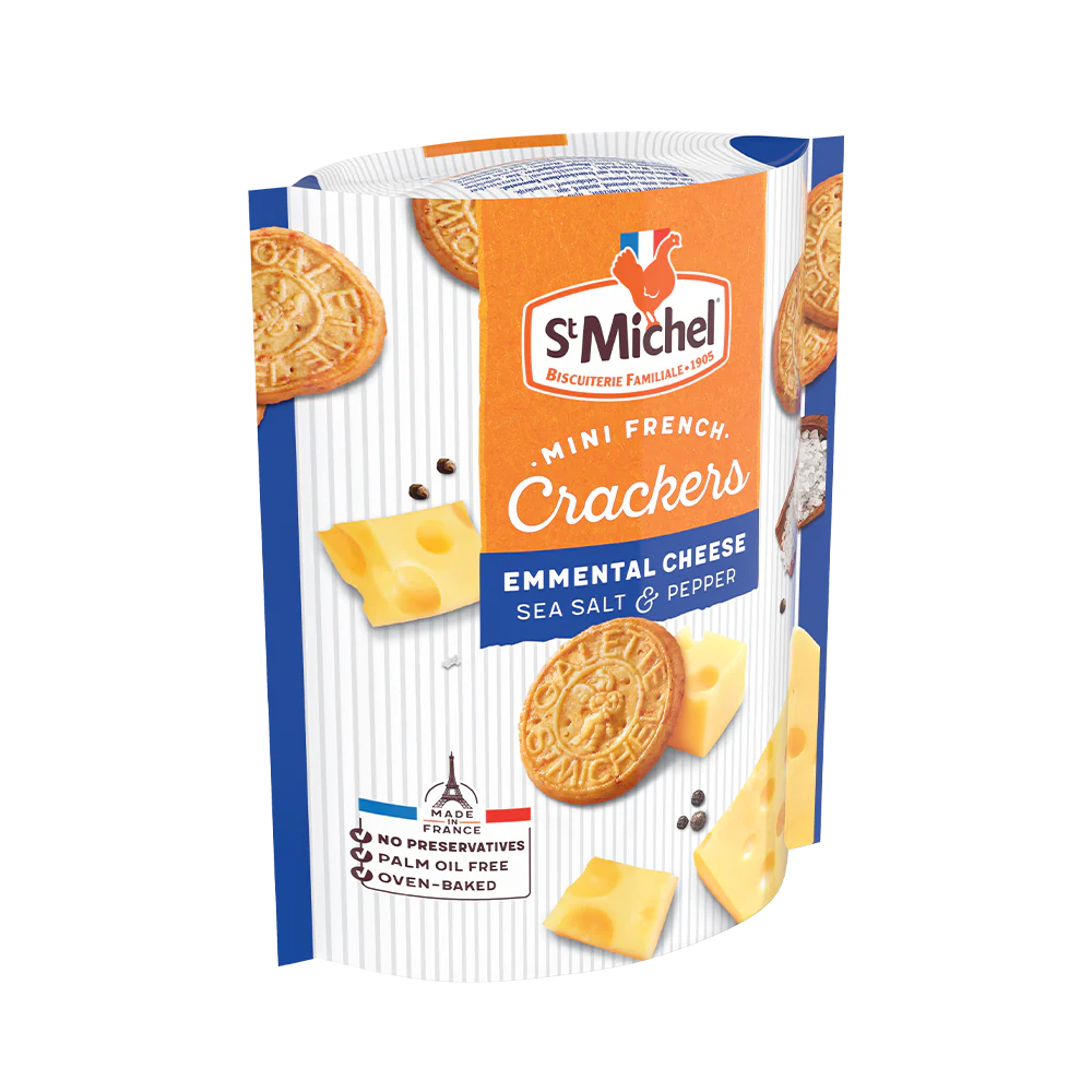 ST MICHEL Mini French Crackers Emmental Cheese 100g - Image 2