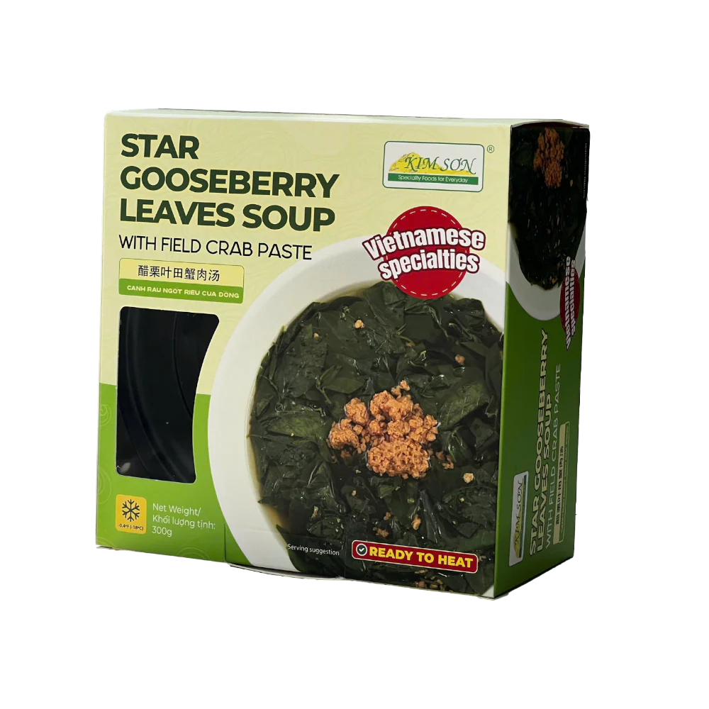 KIM SON Star Gooseberry Leaves Soup With Field Crab Paste 300G (Frozen)