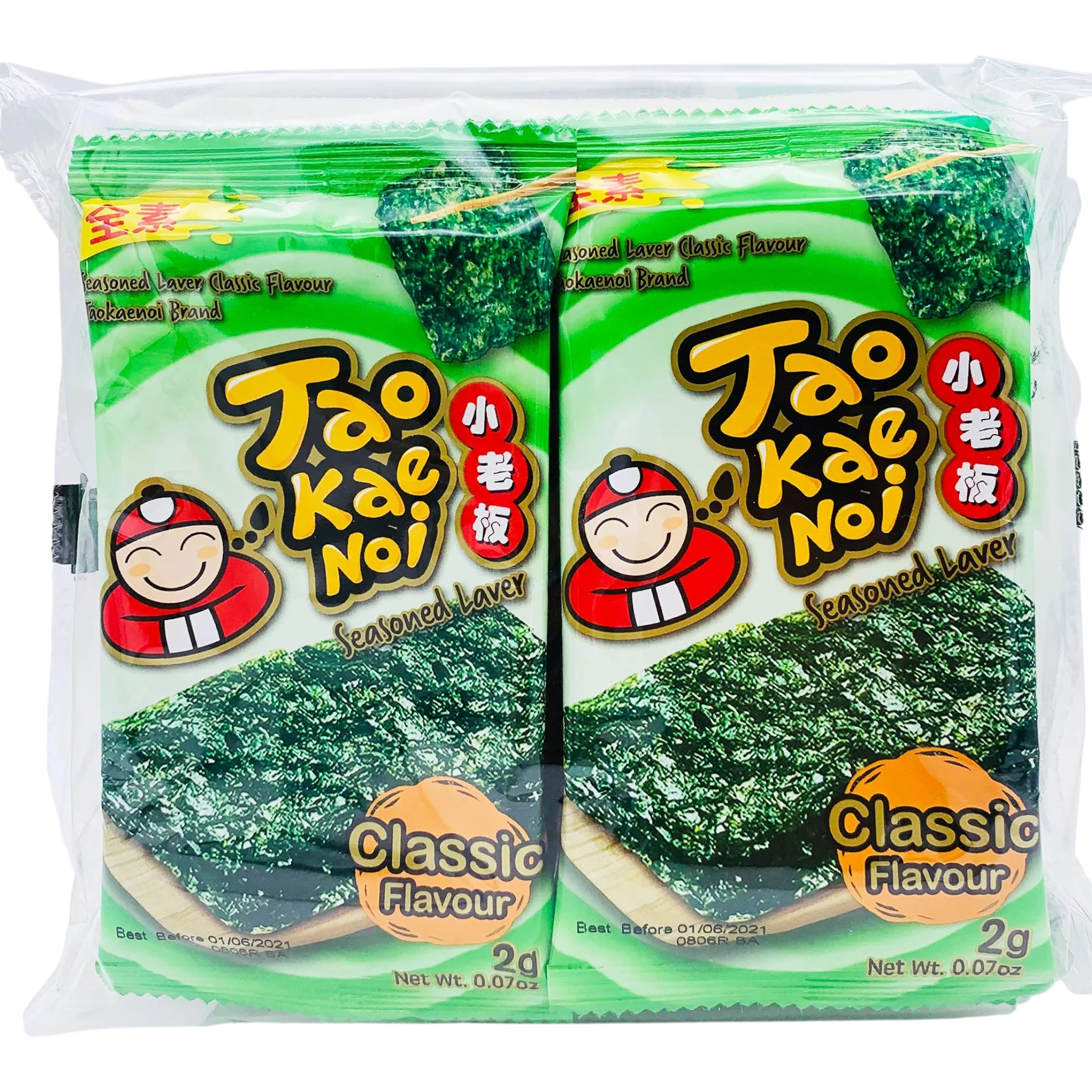 TAOKAENOI Roasted Seaweed (Korean Style) Classic 2g (Case 160)