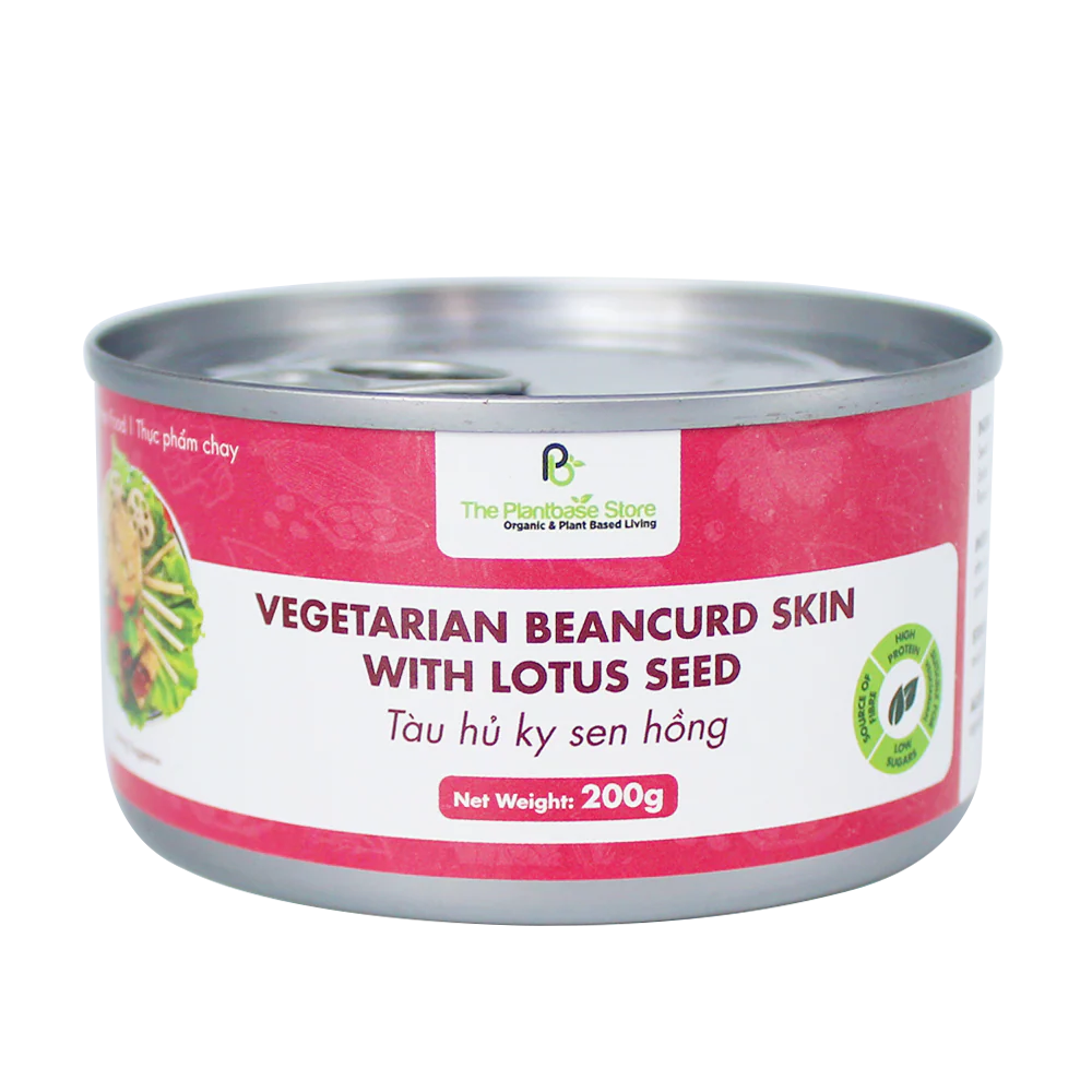 The Plantbase Store Canned Vegetarian Beancurd Skin With Lotus Seed 200g