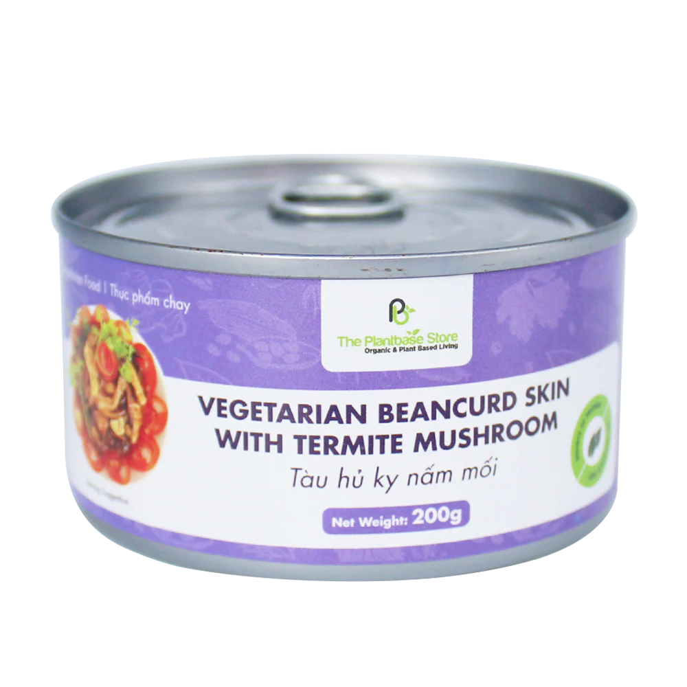 The Plantbase Store Canned Vegetarian Beancurd Skin With Termite Mushroom 200g