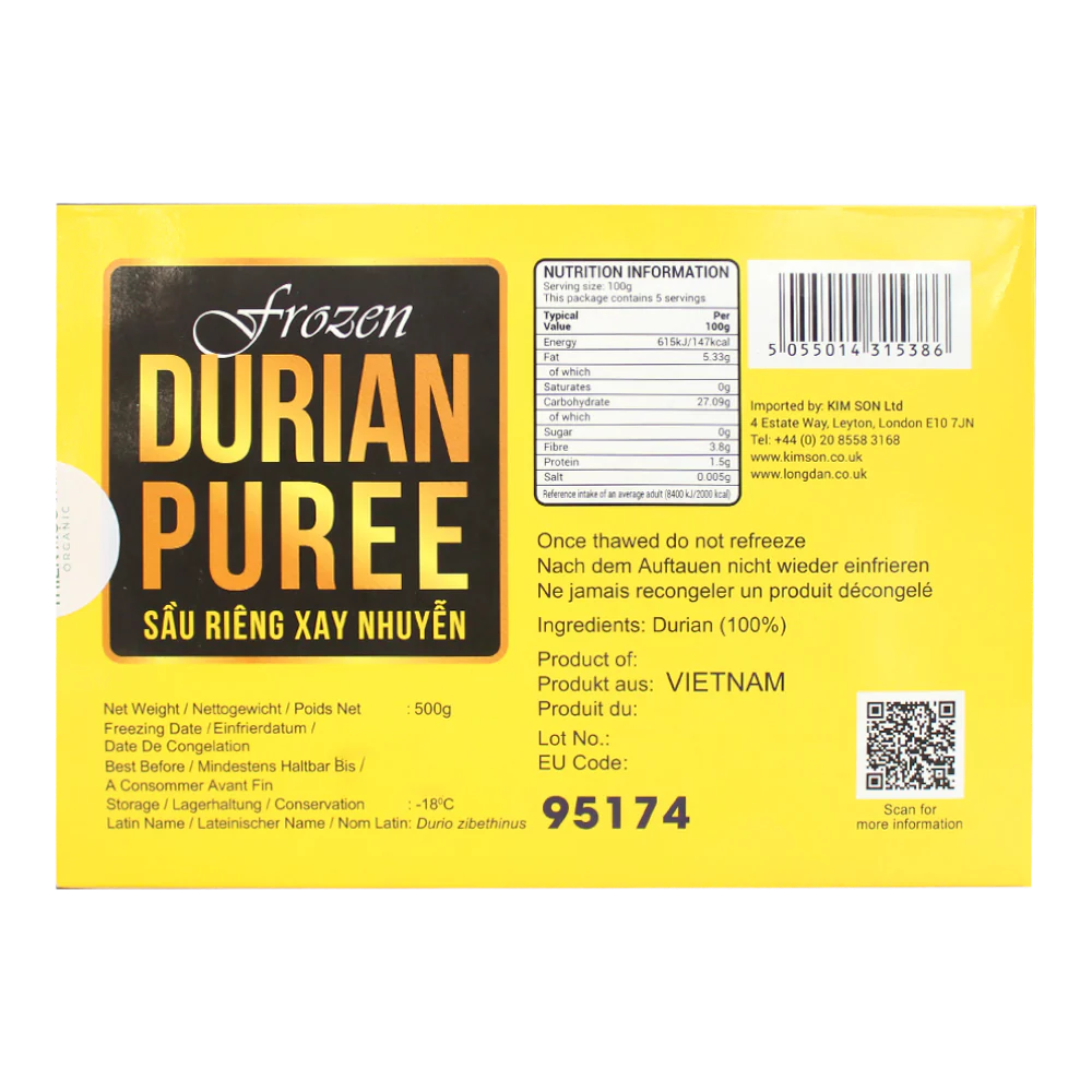 THE PLANTBASE STORE Frozen Durian Puree 500g (Frozen) - Image 3