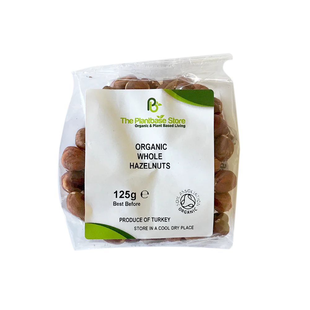 The Plantbase Store Organic Hazelnuts Whole Raw 125g