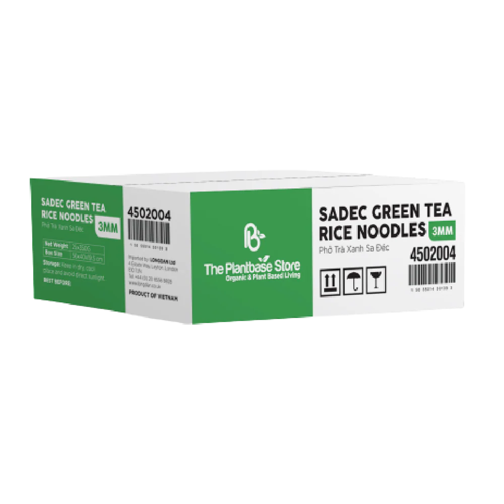 The Plantbase Store Sadec Green Tea Rice Noodles 3mm 350g (Case 25)