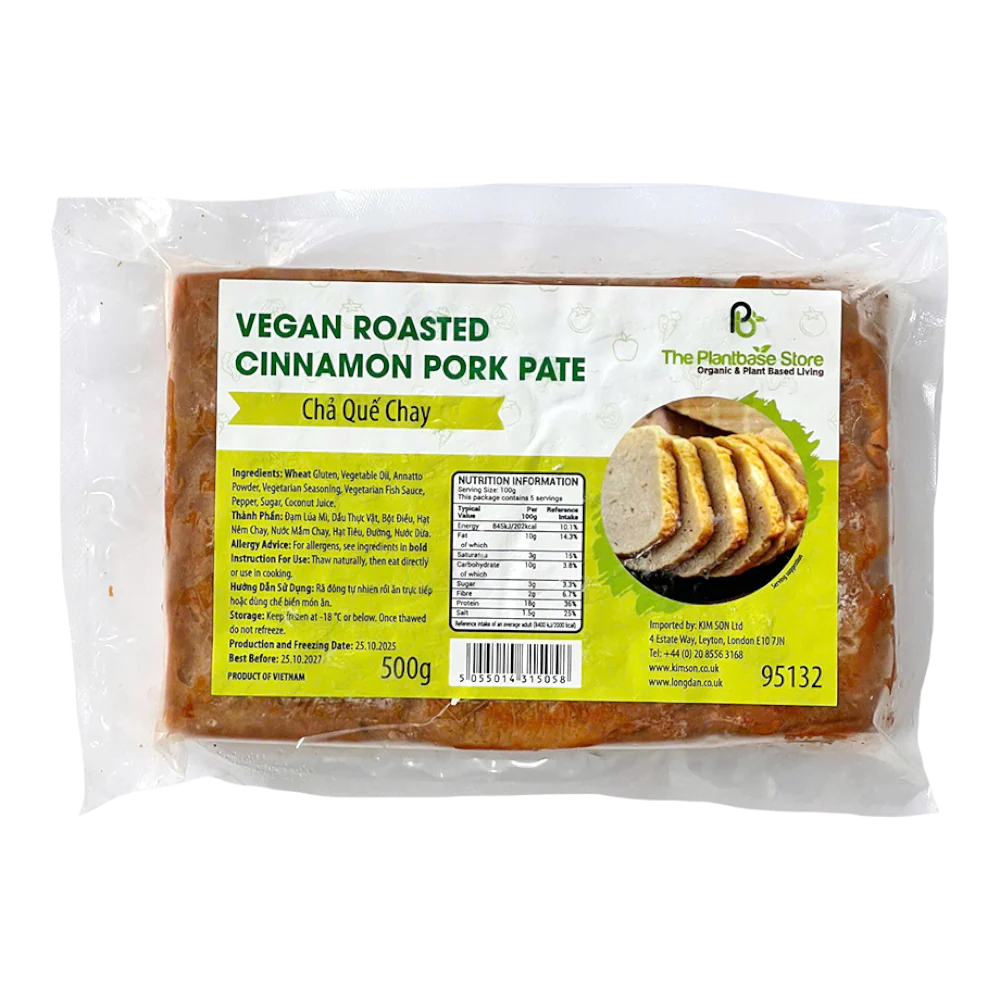 The Plantbase Store Vegan Roasted Cinnamon Pork Pate 500g (Frozen)