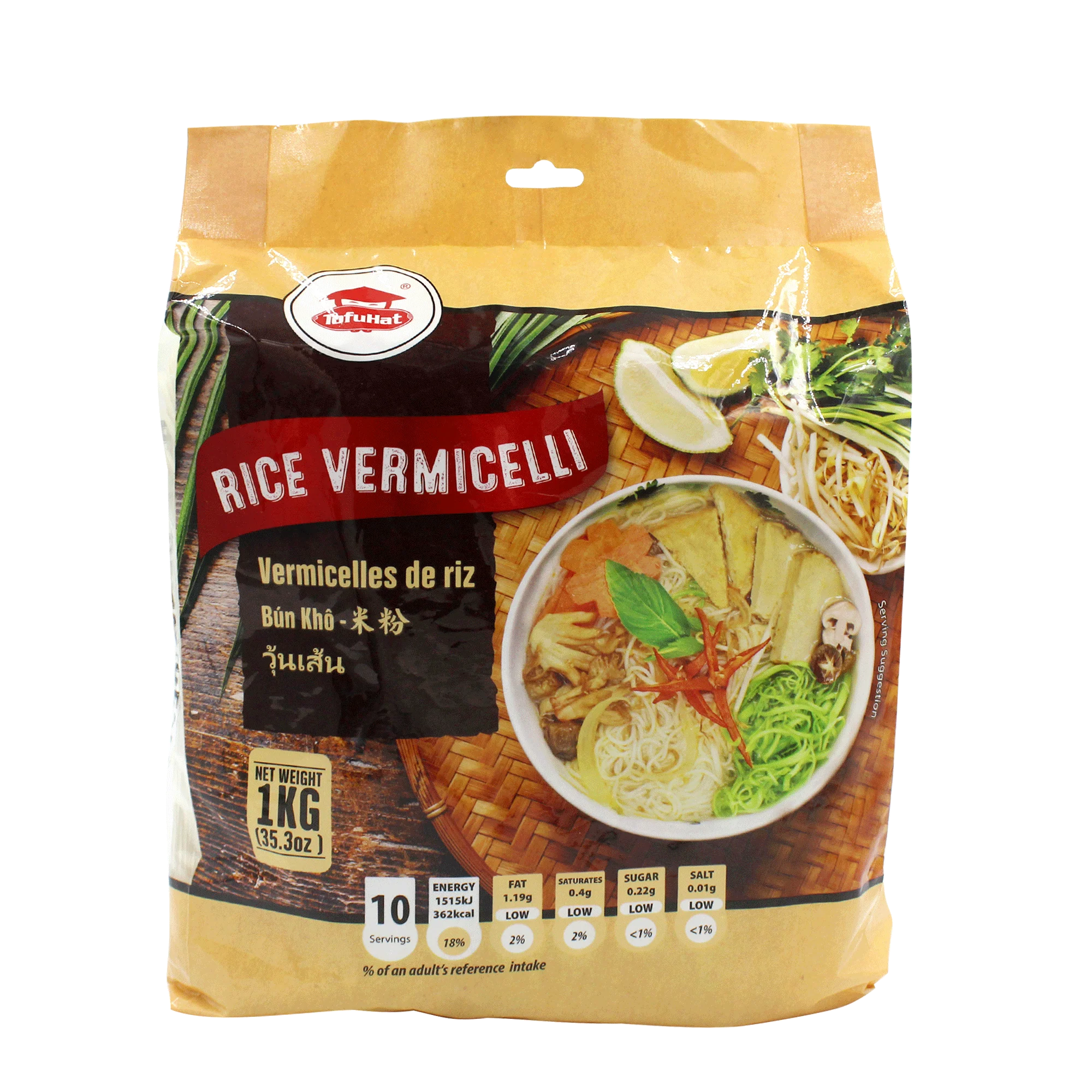 Tofuhat Rice Vermicelli 1kg 0.8mm (Case 10)
