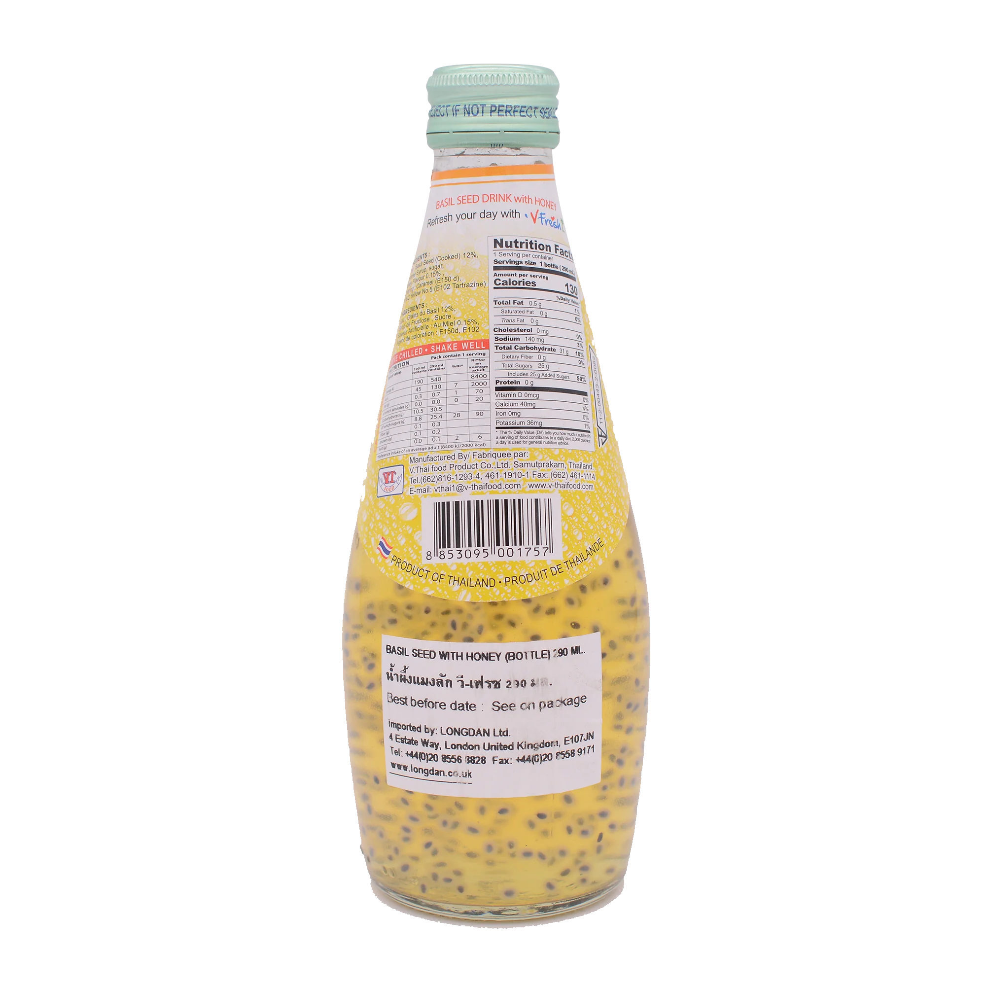 V-Fresh Honey Drink & Basil Seed 290ml - Image 2