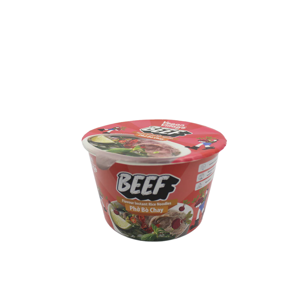 Vegan Village Beef Flavour Instant Rice Noodles Bowl 70g (Case 12) - Image 2