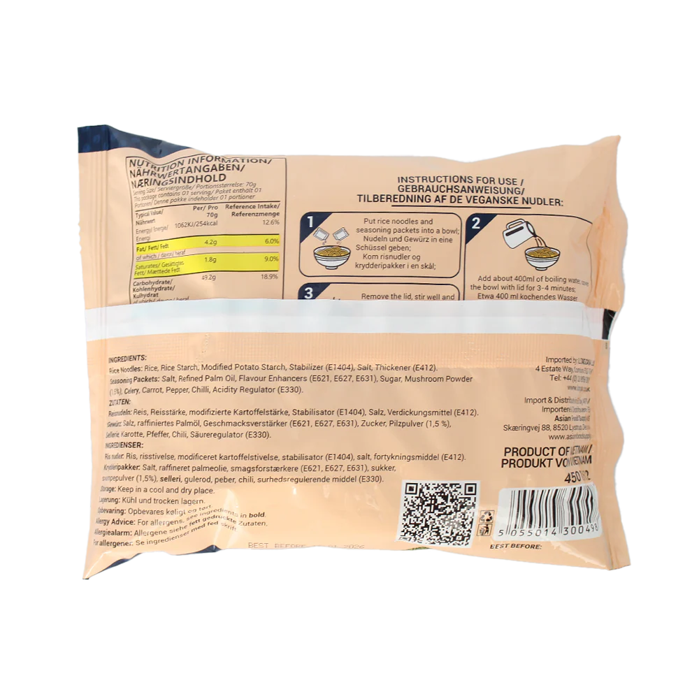 VEGAN VILLAGE Vegan Instant Rice Noodles - Phnom Penh Style 70g - Image 2