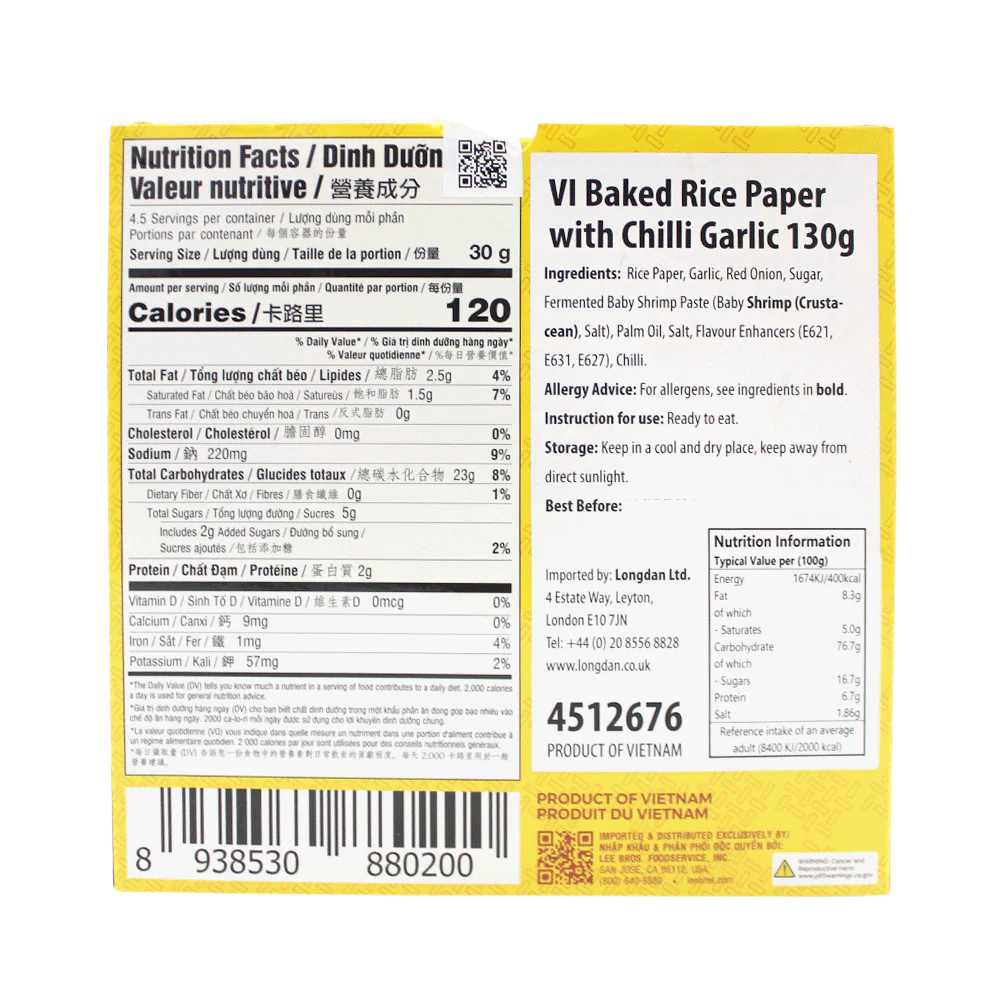 VI Baked Rice Paper With Chilli Garlic 130g - Image 2