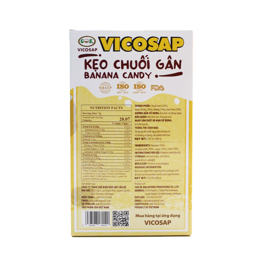 Vicosap Banana Candy 200g - Image 2
