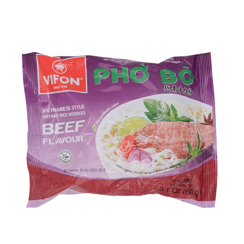 Vifon Rice Noodle Beef Flavour Bag 60g - Pho Bo