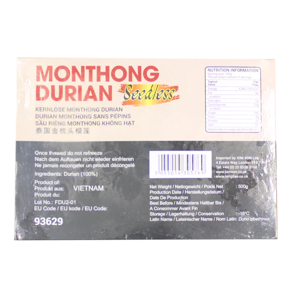 White River Frozen Monthong Durian Seedless 500G (Frozen) - Image 2